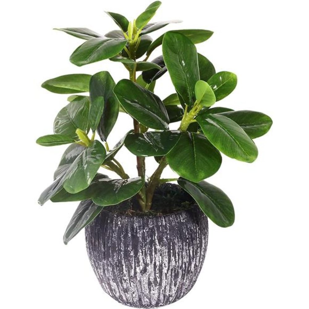 Artificial Potted Plant, Real Touch Artificial Oak Leaves Waterproof Fake Plants